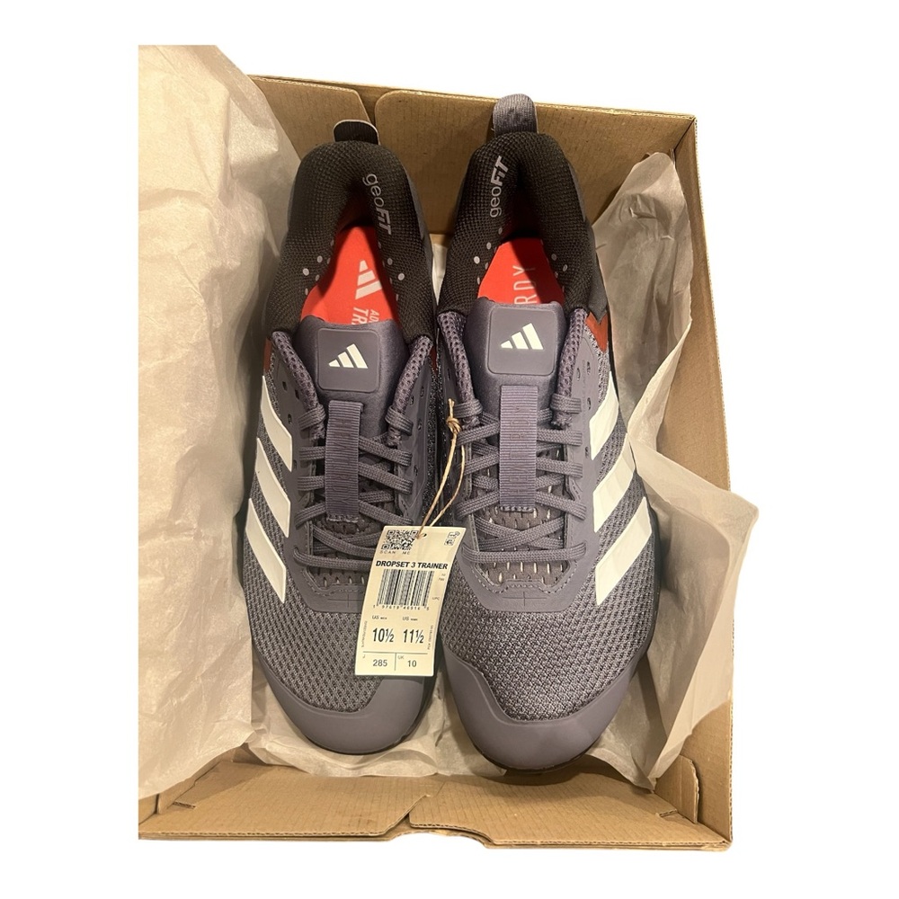 adidas Gray Athletic Sneakers with White Stripes